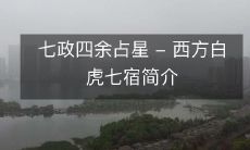 西方白虎七宿的占星学系统——七政四余的综合介绍