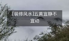 在装修中，需要注意的风水问题：五黄地星宜保持安宁，不宜进行大动作设计