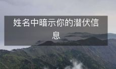 姓名中暗示你的潜伏信息