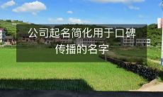 公司起名简化用于口碑传播的名字