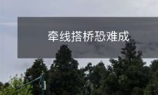 牵线搭桥恐难成