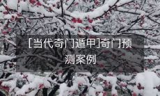 [当代奇门遁甲]奇门预测案例