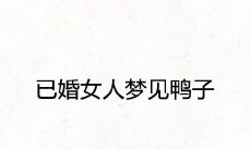 已婚女人梦见鸭子是什么兆头