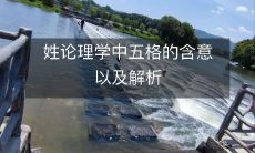姓论理学中五格的含意以及解析