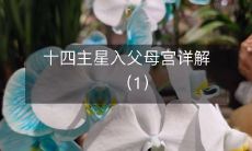 十四主星入父母宫详解（1）