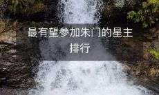 最有望参加朱门的星主排行