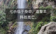 七杀临于身命，逢擎羊阵战而亡。