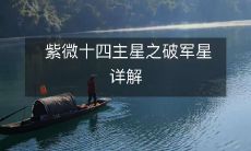 紫微十四主星之破军星详解