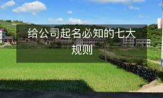 给公司起名必知的七大规则