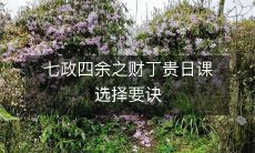 七政四余之财丁贵日课选择要诀