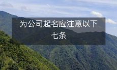 为公司起名应注意以下七条