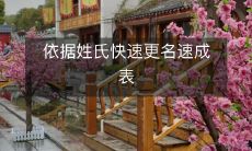 依据姓氏快速更名速成表