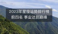 2023年星座运势排行榜前四名 事业达到巅峰