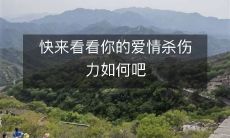 快来看看你的爱情杀伤力如何吧