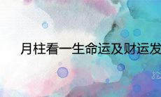 月柱看一生命运及财运发展