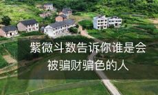 紫微斗数告诉你谁是会被骗财骗色的人