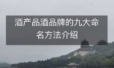 酒产品酒品牌的九大命名方法介绍