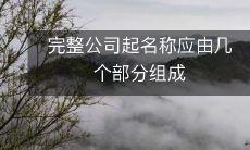 完整公司起名称应由几个部分组成