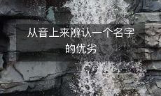 从音上来辨认一个名字的优劣