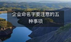 企业命名字要注意的五种事项