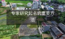 专家研究起名的重要方法