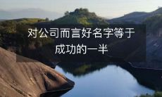 对公司而言好名字等于成功的一半