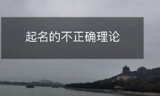 起名的不正确理论