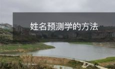 姓名预测学的方法