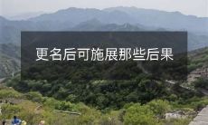 更名后可施展那些后果