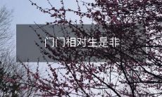 门门相对生是非