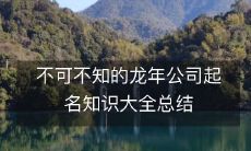 不可不知的龙年公司起名知识大全总结
