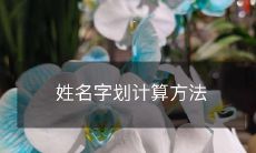姓名字划计算方法