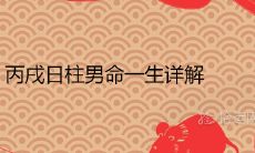 丙戌日柱男命一生详解