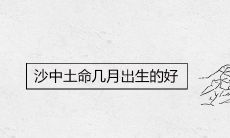 沙中土命几月出生的好