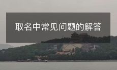 取名中常见问题的解答