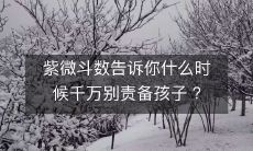 紫微斗数告诉你什么时候千万别责备孩子 ?
