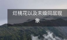 烂桃花以及未婚同居现象