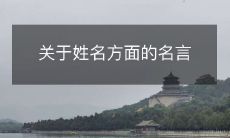 关于姓名方面的名言