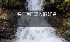 “名”“利”双收取好名