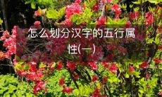 怎么划分汉字的五行属性(一)