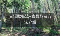 吉语取名法-食品取名方法介绍