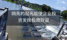 响亮的起名能使企业投资发挥极限效益