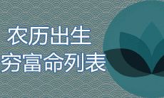 农历出生穷富命列表之哪天出生最有钱