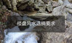 楼盘风水选摘要求