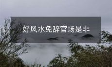 好风水免辞官场是非