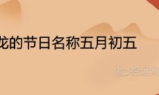 关于龙的节日名称五月初五及相关习俗讲究