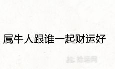 属牛人跟谁一起财运好 一生的贵人生肖