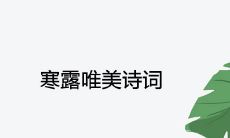 寒露唯美诗词 描写寒露的优美句子