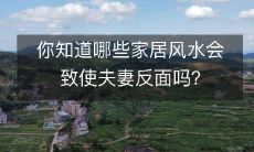 你知道哪些家居风水会致使夫妻反面吗?