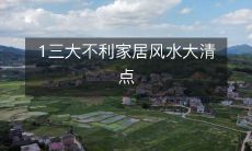 1三大不利家居风水大清点